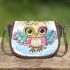 Cute cartoon owl with big eyes saddle bag