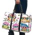 Cute cartoon owls with colorful hats and headphones 3d travel bag