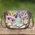 Cute cartoon owls with different hats saddle bag