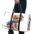 Cute cartoon puppy with a blue backpack 3d travel bag