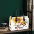 Cute cartoon style bee holding a sunflower small handbag