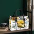 Cute cartoon style bee holding a sunflower small handbag