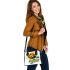 Cute cartoon style bee holding a sunflower shoulder handbag