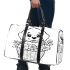 Cute cartoon style labrador puppy sitting in flower basket 3d travel bag