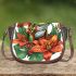 Cute cartoon tree frog with lily flower saddle bag