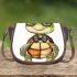Cute cartoon turtle wearing glasses saddle bag