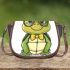 Cute cartoon turtle wearing glasses saddle bag