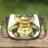 Cute cartoon turtle wearing glasses saddle bag