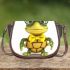 Cute cartoon turtle wearing glasses saddle bag