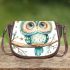 Cute cartoon watercolor baby owl saddle bag