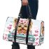 Cute cartoon yorkshire terrier with pink flowers in her hair 3d travel bag