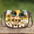 Cute chibi bee with sunflowers and hearts 3d saddle bag