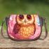 Cute chibi owl with a bow on its head saddle bag