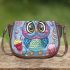 Cute chibi owl with a bow on its head saddle bag