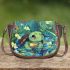 Cute chibi turtle in the water saddle bag