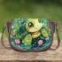 Cute chibi turtle in the water saddle bag