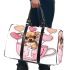 Cute chihuahua puppy inside a pink teacup with candy hearts 3d travel bag