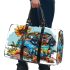 Cute dachshund with glasses and flowers 3d travel bag