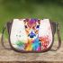 Cute deer colorful watercolor art style saddle bag