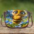 Cute happy baby bee with big beautiful eyes holding heart 3d saddle bag