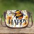 Cute happy bee with flowers on its wings 3d saddle bag