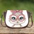 Cute kawaii bunny with pink glasses saddle bag