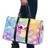 Cute kawaii owl with big eyes and a purple heart 3d travel bag