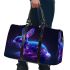 Cute neon blue and purple rabbit with glowing eyes 3d travel bag