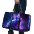 Cute neon blue and purple rabbit with glowing eyes 3d travel bag