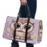 Cute owl cartoon surrounded in the style of stars and flowers 3d travel bag