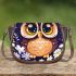 Cute owl cartoon with big eyes and yellow stars on its head saddle bag
