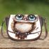 Cute owl clipart with big eyes saddle bag