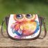 Cute owl clipart with big eyes saddle bag