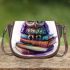 Cute owl sitting on top of books saddle bag