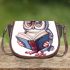Cute owl teacher with a book and glasses saddle bag