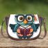Cute owl wearing glasses and a graduation hat saddle bag