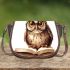 Cute owl wearing glasses reading books saddle bag