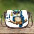 Cute owl wearing glasses saddle bag