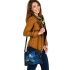 Cute owl with big blue eyes shoulder handbag