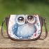 Cute owl with big eyes saddle bag