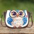 Cute owl with big eyes saddle bag