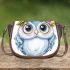 Cute owl with flowers on its head saddle bag