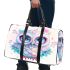 Cute owl with pink and blue colors and flowers around the eyes 3d travel bag