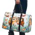 Cute owls in love colorful butterflies and flowers 3d travel bag