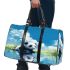 Cute panda is playing in the water 3d travel bag