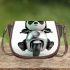Cute panda wearing black sunglasses motorcycle saddle bag