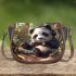 Cute panda wearing headphones saddle bag