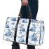 Cute pastel blue bunnies and floral pattern 3d travel bag