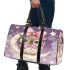 Cute pink and white polka dot background with stars 3d travel bag