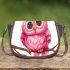 Cute pink owl cartoon character saddle bag